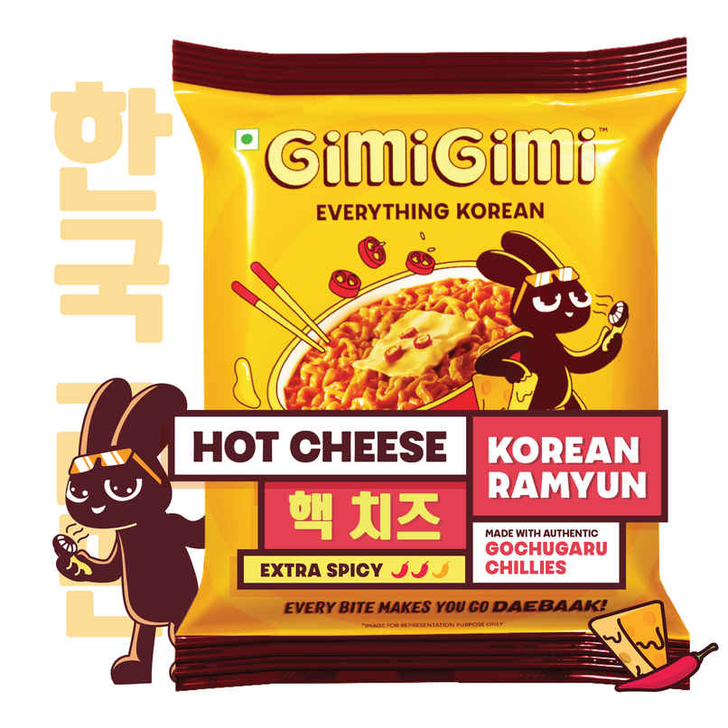 Gimi Gimi - Hot Cheese - Veg Korean Ramen Noodles Gimi Gimi - Hot Cheese - Veg Korean Ramen Noodles