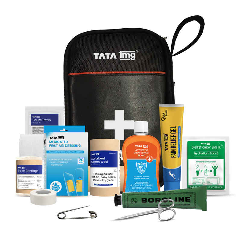 Tata 1mg First Aid Kit | Home - Sports and Fitness - Vehicle - Workplace