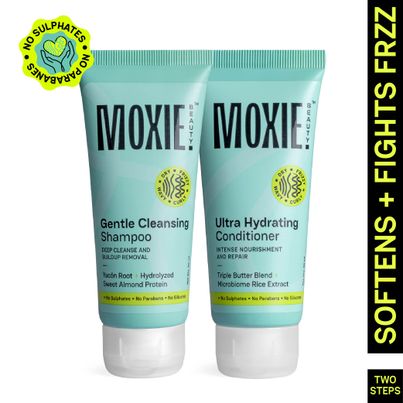 Moxie Beauty Rinse & Shine Travel Duo | Shampoo & Conditioner Combo | Paraben and Sulfate-Free