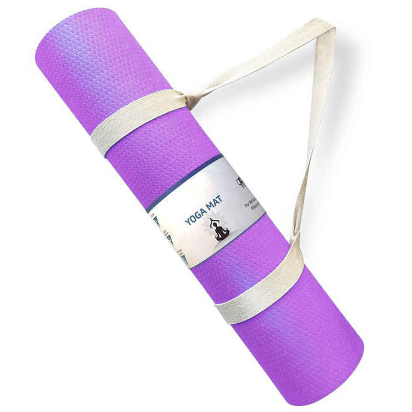 Mommers 6mm Yoga Mats For Women and Men 6x2 Feet - Purple