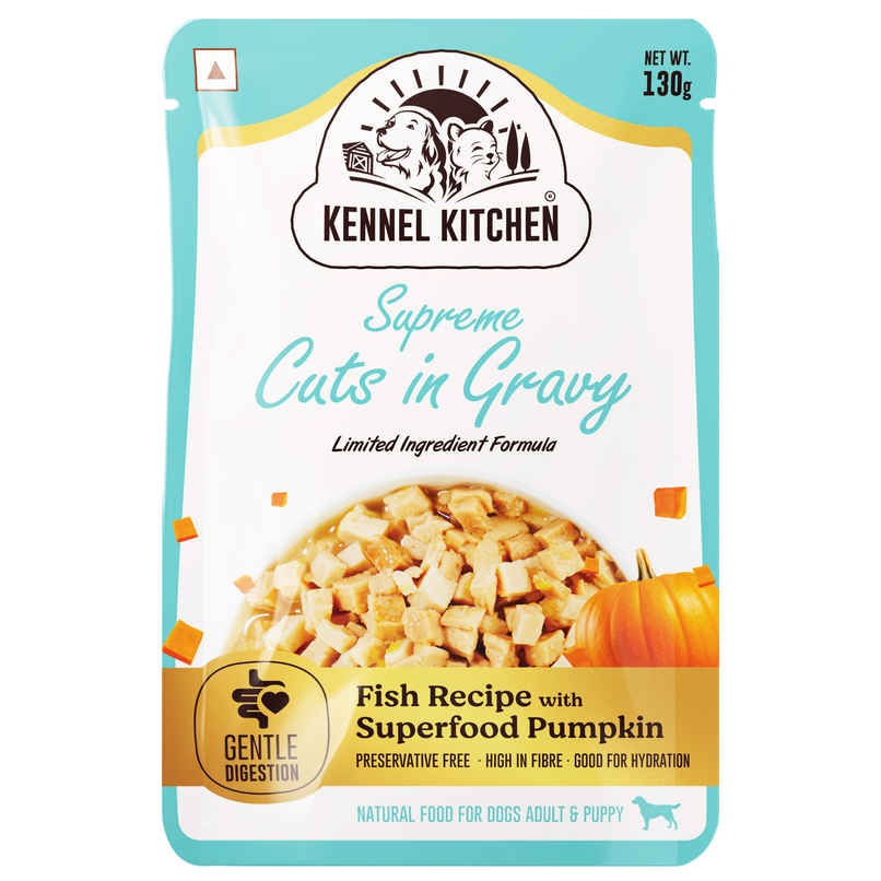 Kennel Kitchen Supreme Cuts In Gravy, Fish Recipe With Pumpkin | Wet Dog Food
