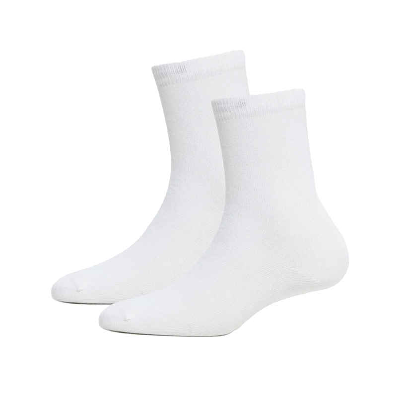Jockey Unisex Solid Cotton, Nylon and Elastane Crew Length Socks | White | 11 - 12 years