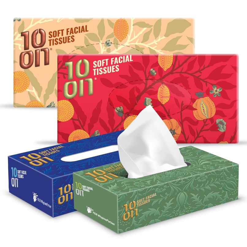 10On Lite Soft Facial Tissues Napkins - 100 Pulls
