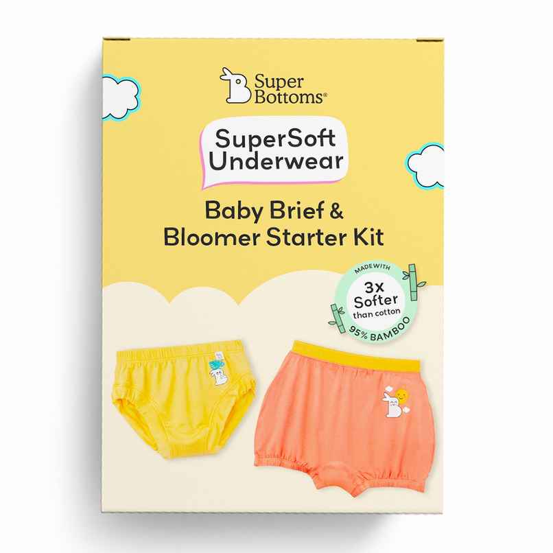SuperBottoms SuperSoft Baby Brief & Bloomer | Assorted l 3x Soft l3Y - 4Y | Pack of 2