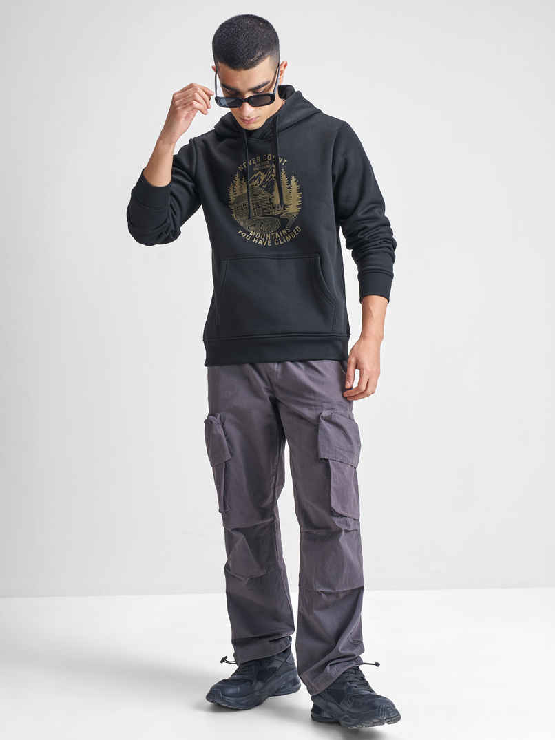 Highlander Men's Printed Hooded Sweatshirt | Black - L