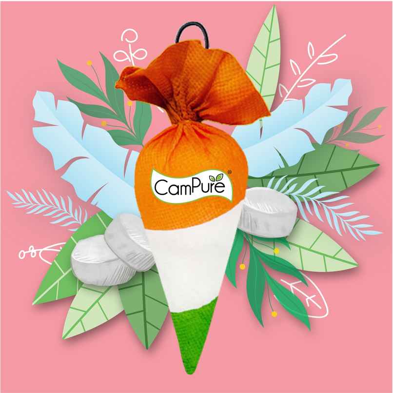 Campure Tiranga Camphor Cone Air Freshener Campure Tiranga Camphor Cone Air Freshener