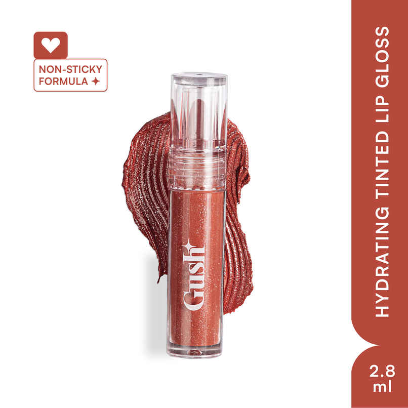 Gush Beauty Glaze Lip Oil Gloss | High Shine & Hydrating Brown Gloss | Honey Drip | Brown Gloss