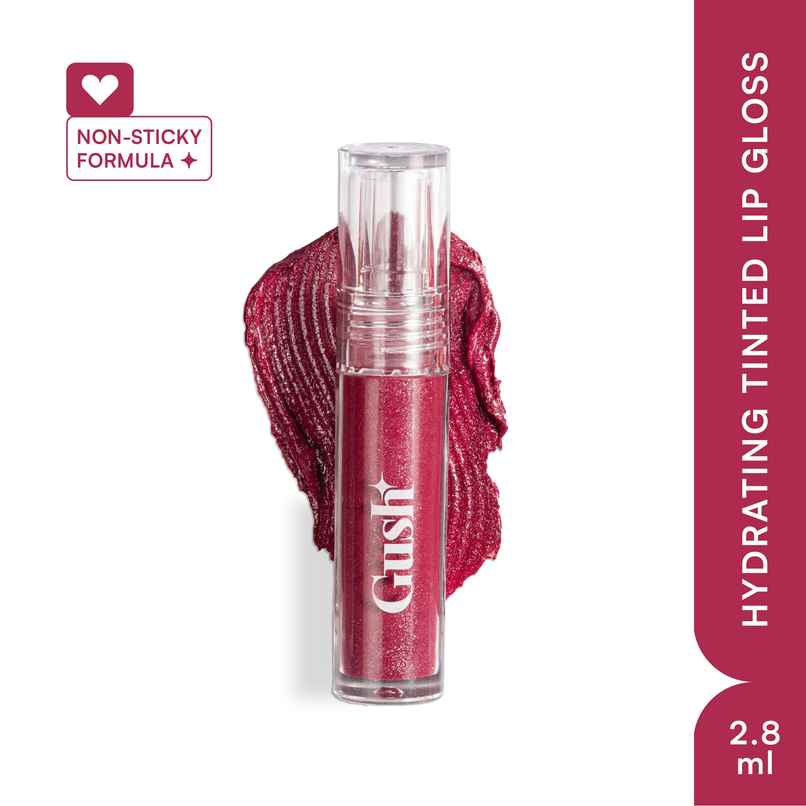 Gush Beauty Glaze Lip Oil Gloss | High Shine & Hydrating Mauve Gloss | Wine o clock | Mauve Gloss
