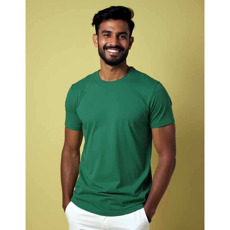 Mad Over Print Men's Solid T-shirt | Green - XL