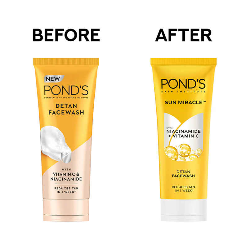 Pond's Detan Facewash, With Niacinamide & Vitamin C, Reduces Tan In 7 Days, For All Skin Types