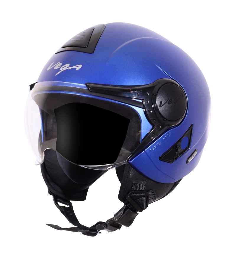 Vega Verve Lightweight Open Face Helmet for Women - Dull M.Blue Helmet - S Vega Verve Lightweight Open Face Helmet for Women - Dull M.Blue Helmet - S