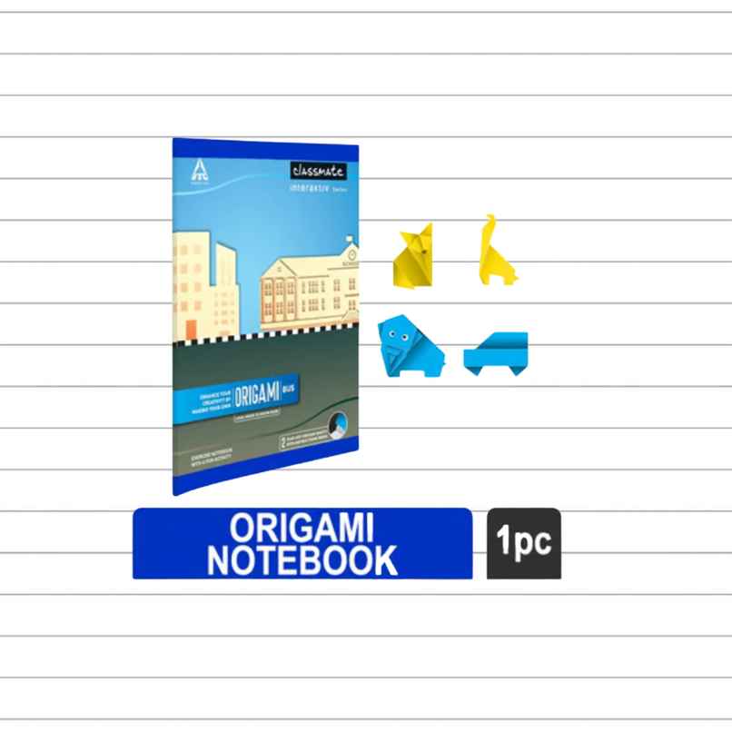 Classmate | Assorted Single Line Origami Notebook | 24 x 18 Cm, Assorted, 172 Pages Classmate | Assorted Single Line Origami Notebook | 24 x 18 Cm, Assorted, 172 Pages