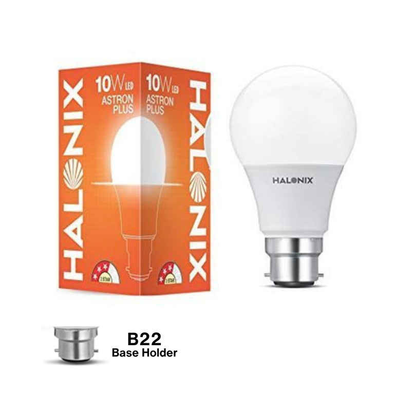Halonix 10W White Led Bulb | B22 Base Holder