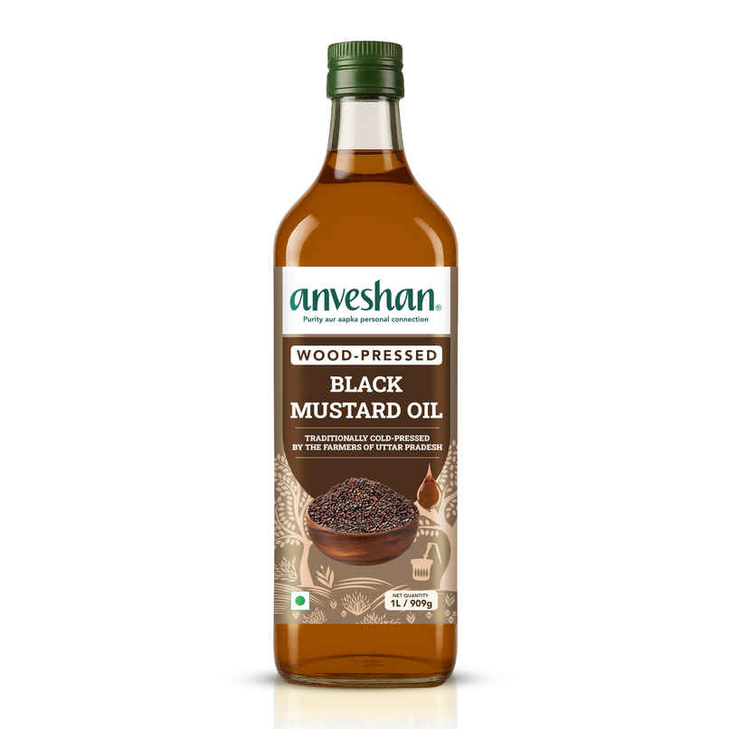 Anveshan Mustard (Sarson) Wood Cold Pressed Oil | Bottle
