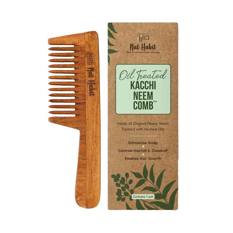Nat Habit Oil Treated Wide Tooth Wooden Comb Nat Habit Oil Treated Wide Tooth Wooden Comb
