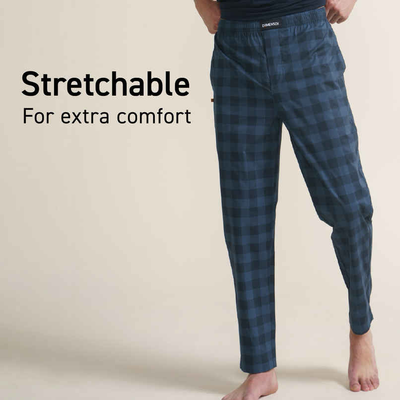 Damensch Men's Cotton Tapered Fit Pyjama| Navy | S Damensch Men's Cotton Tapered Fit Pyjama| Navy | S