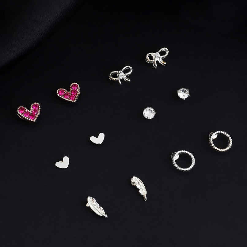 Fashion Frill Women's Stackable Earings Multicolor Onesize