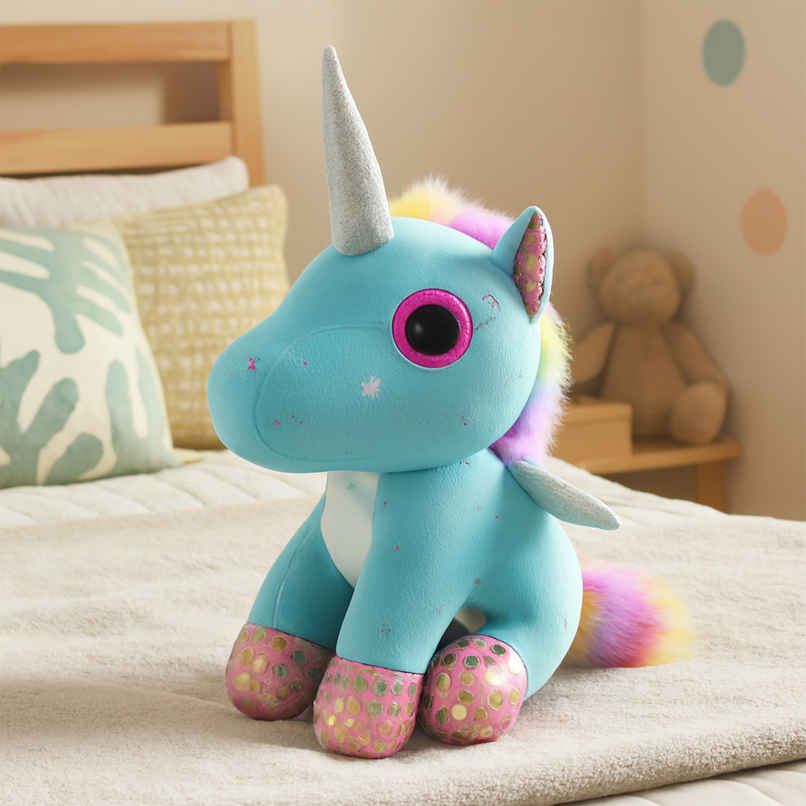 Spanker Unicorn Soft Toy Cute Plush with Rainbow Tail | Blue - 27 cm Spanker Unicorn Soft Toy Cute Plush with Rainbow Tail | Blue - 27 cm