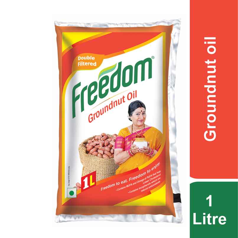 Freedom Double Filtered Groundnut Cooking Oil | Pouch Freedom Double Filtered Groundnut Cooking Oil | Pouch