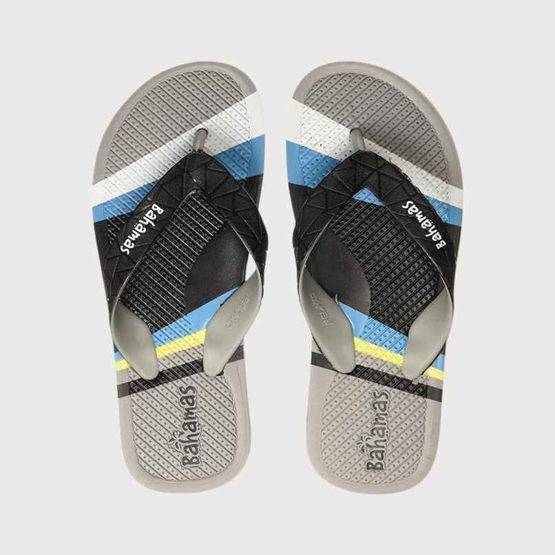 Bahamas Men's BH0102G Flip Flops | Black-Grey | 8 UK