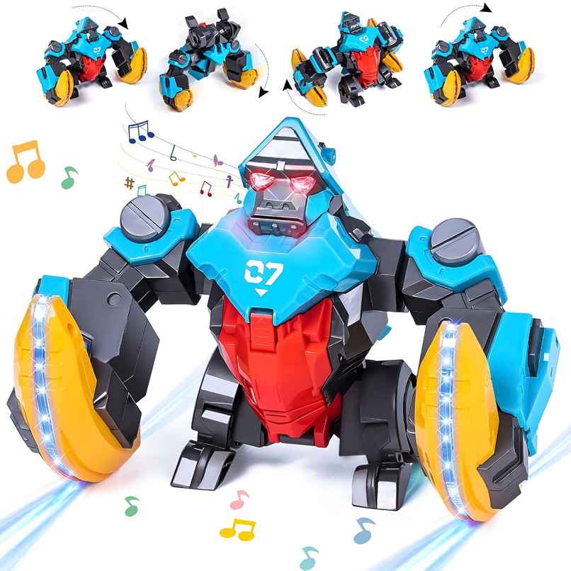 Toyshine Tumbling & Flipping Musical Gorilla Toy with Lights & Voice Control