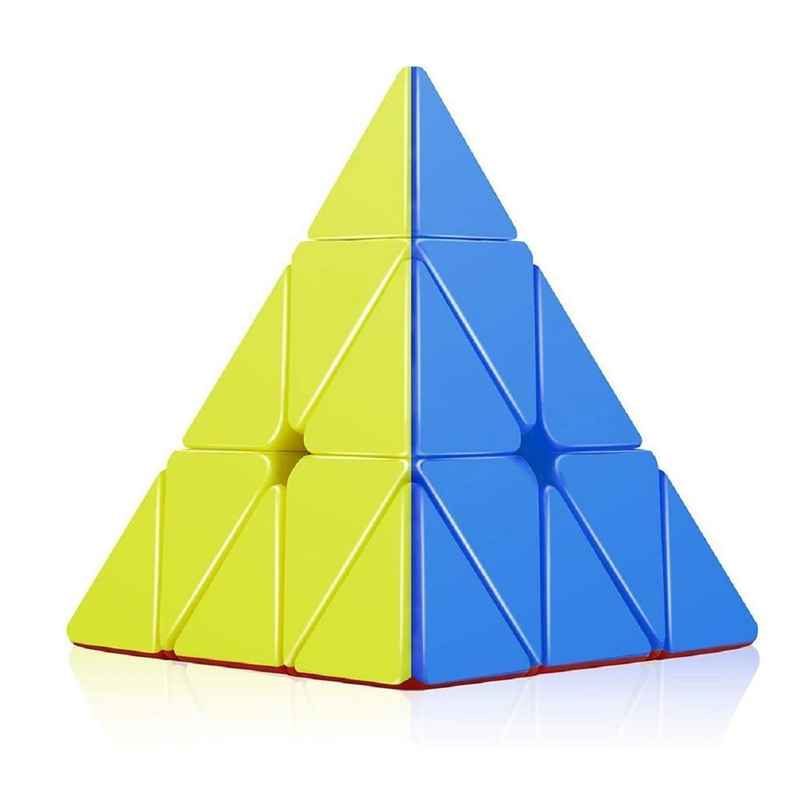 Toyshine Stickerless Flat Pyramid Speed Cube - High Stability Brain Teaser Toy