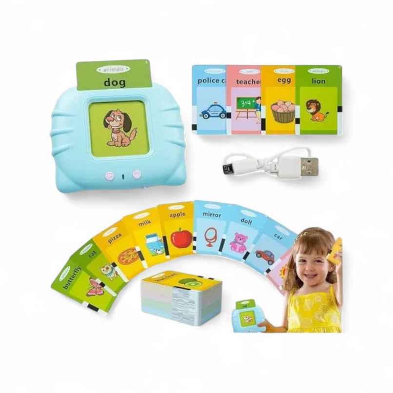 Wembley Talking Flash Cards Educational Learning Toy Machine For Kids Age 6 Yrs | 112 Cards-Blue