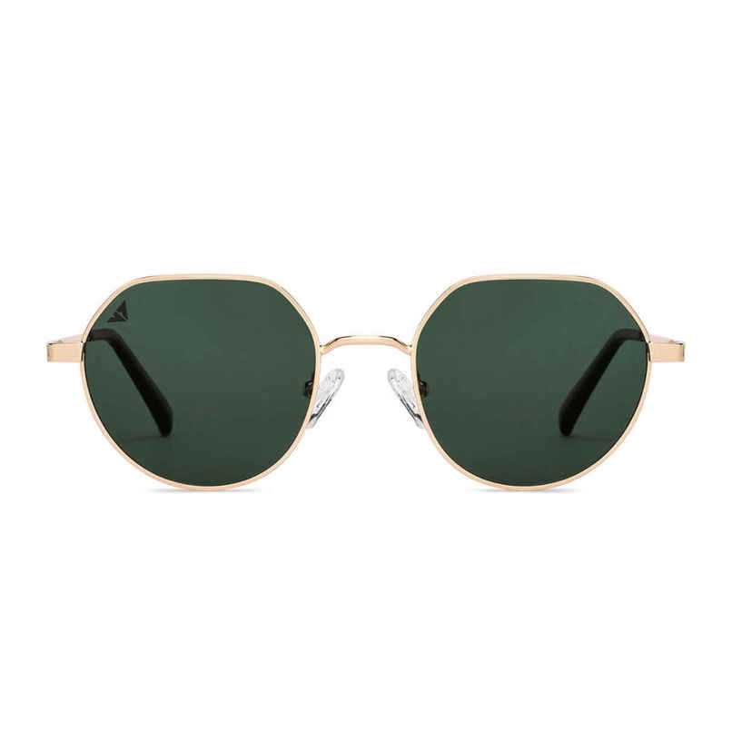 Vincent Chase By Lenskart Unisex Geometric Stainless Steel Round Sunglasses | Gold Green - S
