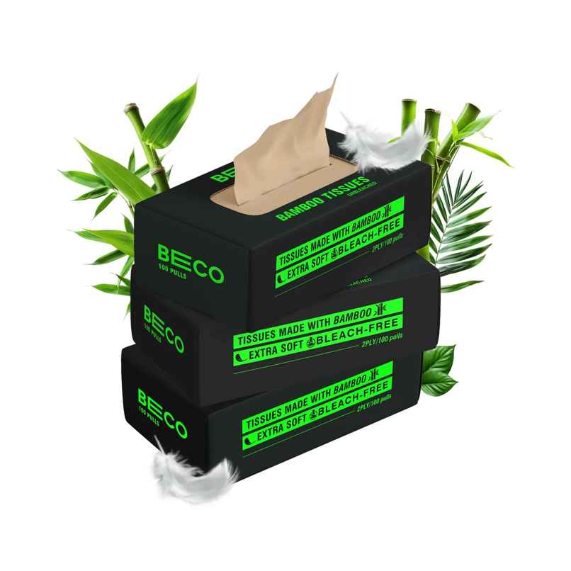 Beco Facial Tissue Box, 100 Pulls Each, Pack of 3 Beco Facial Tissue Box, 100 Pulls Each, Pack of 3