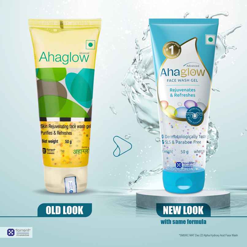 Ahaglow Advanced Face Wash Gel With Aha | Glow Bombs | Jojoba | Tea Tree Oil | Allantoin
