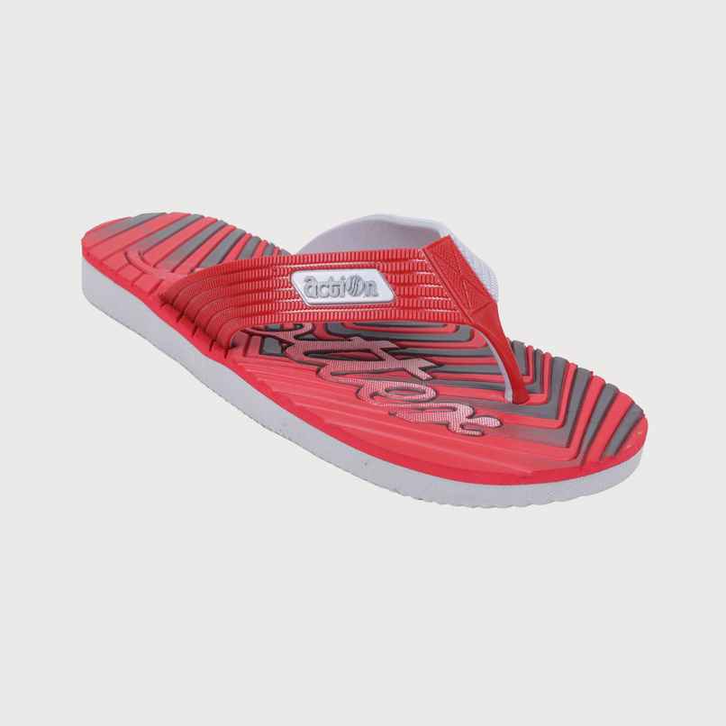Action Eva Flotter Mens Slippers | Uk | 7 | Light Grey Red