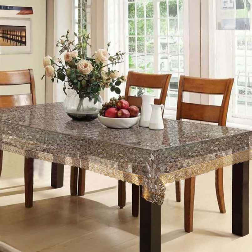 Kuber Industries 60X90 Inch Dining Table Cover for 6 Seater for Home Decor | DTC | Gold