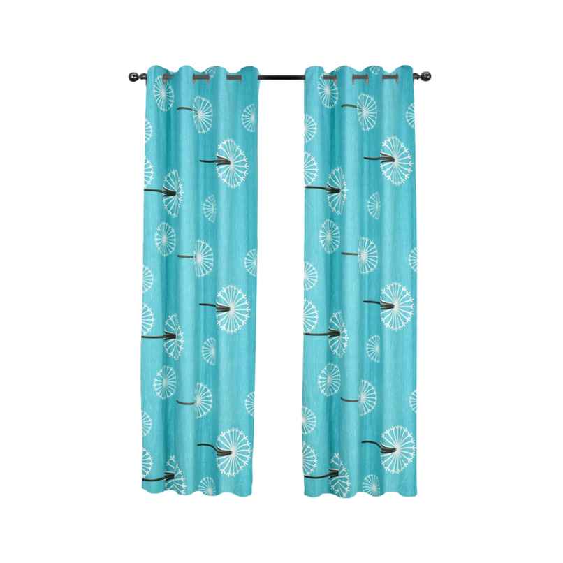 BAY6 Microfiber Cotton Door Curtains - Set of 2 - (8x4 ft) - Light Blue