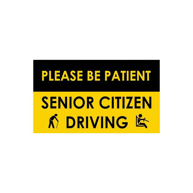 TiyuTrendzz Please Be Patient Senior Citizen Driving Self Adhesive Sticker for Vehicles 3.5x6 in