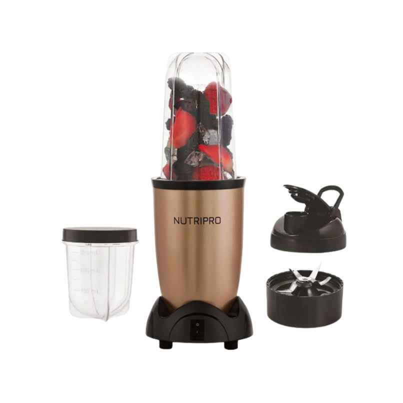 NUTRIPRO Nutri Blender Juicer Mixer Grinder 500W- 2 Jars & 1 Blade | Gold