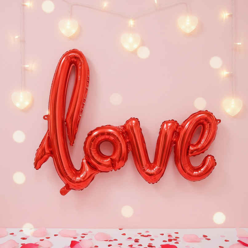 Love Foil Balloon for Birthday, Wedding, Home, Party Decoration | Red | Hemito