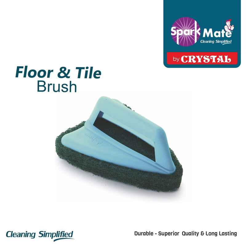Sparkmate By Crystal Bathroom Brush With Abrasive Scrubber For Floor Tile Cleaning (Colour May Vary) Sparkmate By Crystal Bathroom Brush With Abrasive Scrubber For Floor Tile Cleaning (Colour May Vary)