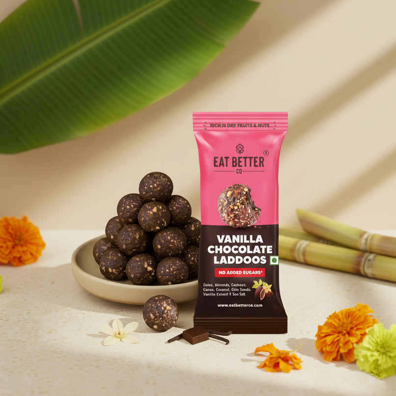 Eat Better Co Vanilla & Chocolate Laddoos | No Added Sugar | High Protein, 100% Natural