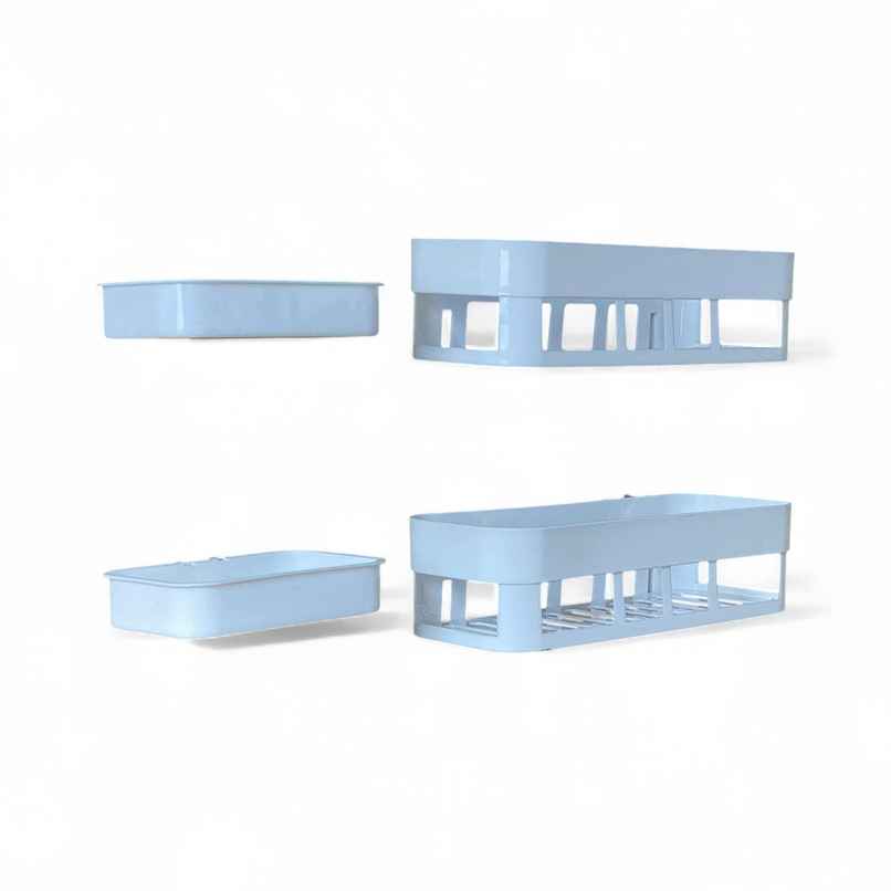 Perpetual Bathroom 3Shelf + 3Soap Dish Holder | Self-Adhesive Rack for Wall | Pack of 6