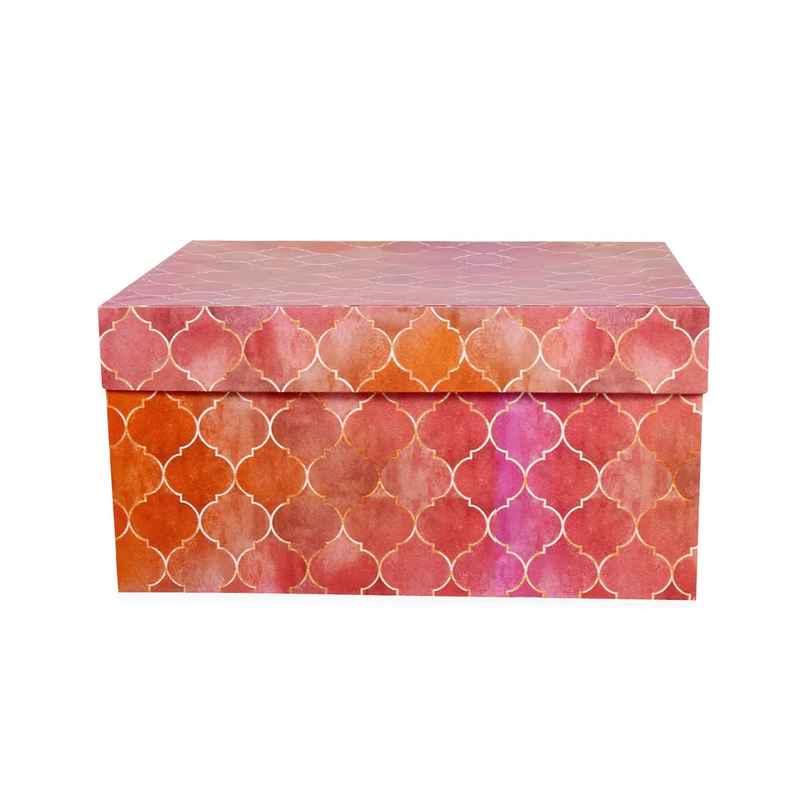 Itsy Bitsy Gift Box Moroccan Trellis Rosy Shimmer L25.5 x W20.5 x D11cm 