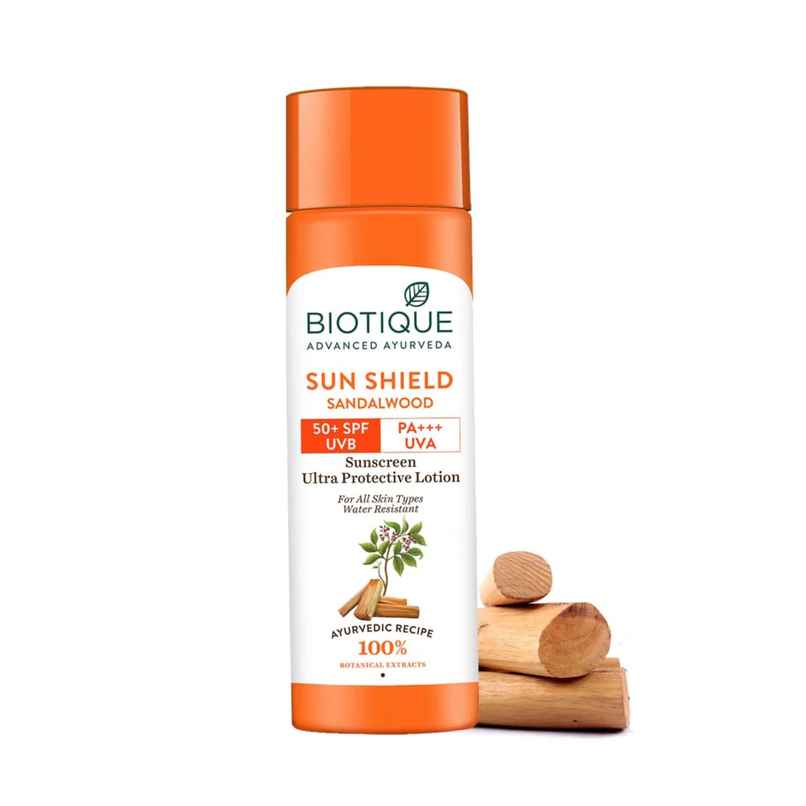 Biotique Sun Shield Sandalwood 50+Spf Sunscreen Lotion