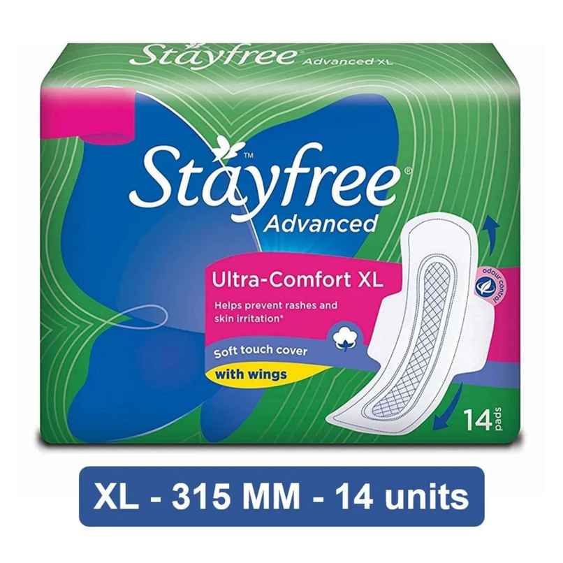 Stayfree Advanced Ultra Comfort Sanitary Pads | XL | 14 pcs