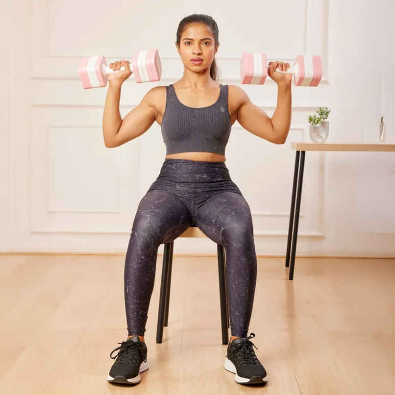 Cult Adjustable PVC Dumbbell Set (5 kg X 2) | Pink Cult Adjustable PVC Dumbbell Set (5 kg X 2) | Pink