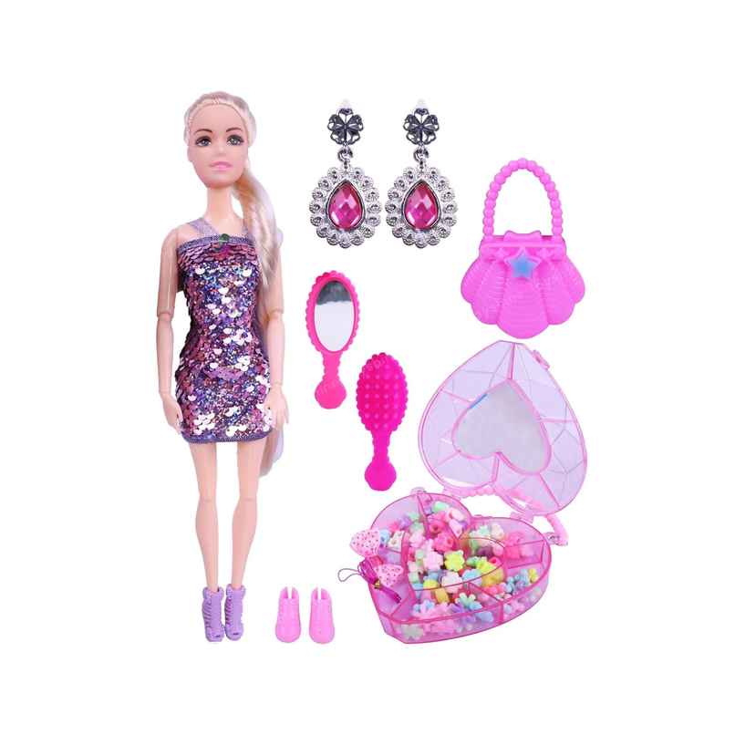 Toyshine Cute Alia Doll With Fuse Beads Accessory Creation Set And Storage Box - Assorted Toyshine Cute Alia Doll With Fuse Beads Accessory Creation Set And Storage Box - Assorted