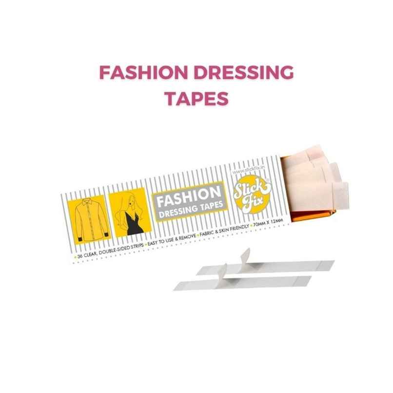 Slickfix Fashion Dressing Tape Trial Pack Invisible Double-Sided Body Tape (Fabric & Skin Friendly) (Pack Of 18)