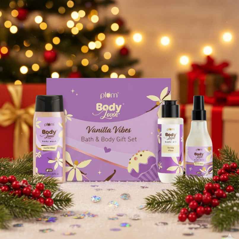 Plum Body Lovin' Vanilla Vibes Bath & Body Gift Set | Body Wash, Body Mist & Body Oil