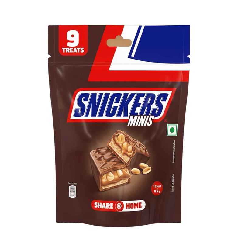 Snickers Minis Chocolate Pack Loaded with Peanuts Nougat & Caramel Snickers Minis Chocolate Pack Loaded with Peanuts Nougat & Caramel