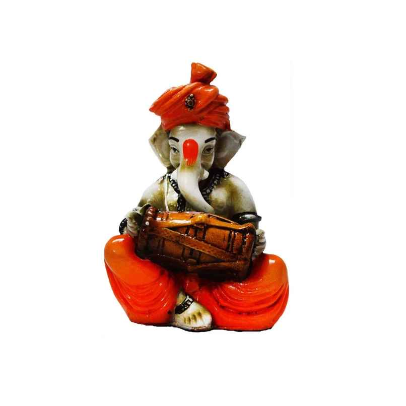 Exquisite Handcrafted Polyresin Musician Lord Ganesha Idol Playing Dholak | Ecraftindia Exquisite Handcrafted Polyresin Musician Lord Ganesha Idol Playing Dholak | Ecraftindia