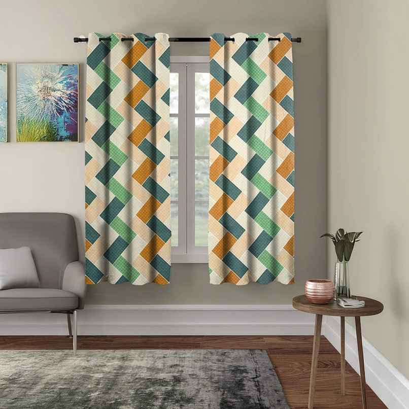 BAY6 Polyester Window Curtains - Set of 2 - (5x4 ft) - Multicolor