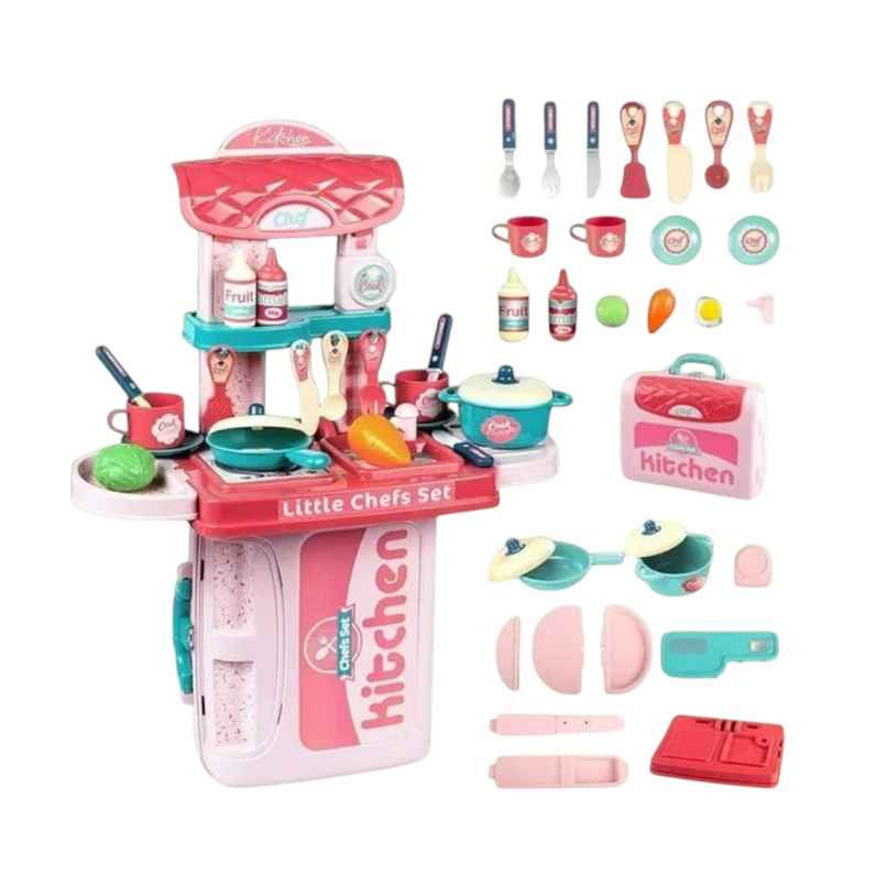 Wembley 3 In 1 Kitchen Set Portable Play Set With Cooking Utensils